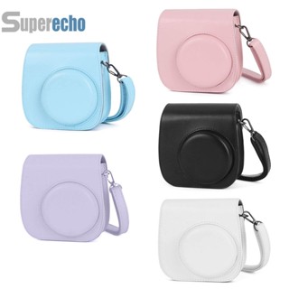 เคสกระเป๋าหนัง PU พร้อมสายคล้องไหล่ ปรับได้ สําหรับ Instax Mini 11 [superecho.th]