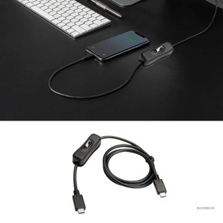 Lucky สายเคเบิลอะแดปเตอร์ชาร์จ USB C เป็น USB C Type C ตัวผู้ เป็น Type C ตัวผู้ พร้อมสวิตช์ USB3 1 PD100W สําหรับโทรศัพท์มือถือ