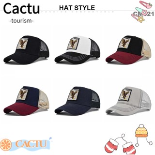 Cactu หมวกเบสบอล ผ้าฝ้าย ปักลายนกอินทรีย์ ระบายอากาศ 6 สี สําหรับผู้ชาย ผู้หญิง