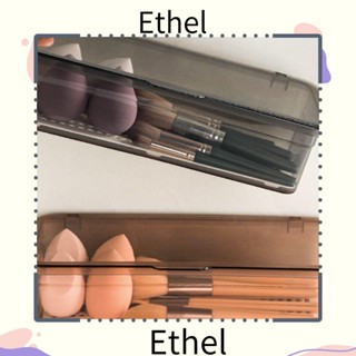 Ethel1 กล่องเก็บแปรงแต่งหน้า ทรงสี่เหลี่ยม พร้อมฝาปิด