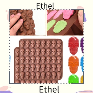 Ethel1 แม่พิมพ์ซิลิโคน รูปกะโหลก 40 ช่อง สําหรับทําคัพเค้ก พุดดิ้ง