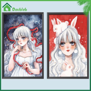 【Doub X ✮】ภาพวาดปักเพชร ทรงกลม ลายผู้หญิง 5D สําหรับตกแต่งบ้าน DIY ✮