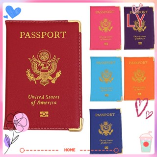 Ly กระเป๋าใส่หนังสือเดินทาง หนัง PU พร้อมปกหนังสือเดินทาง USA สีชมพูน่ารัก สําหรับผู้ชาย