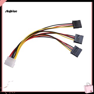 [Sy] Ide 4Pin ตัวผู้ เป็น 3 พอร์ต SATA ตัวเมีย แยก ฮาร์ดไดรฟ์ สายพาวเวอร์ซัพพลาย