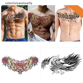 Colorfulswallowfly สติกเกอร์รอยสักชั่วคราว กันน้ํา สําหรับติดตกแต่งร่างกาย หน้าอก แขน COD