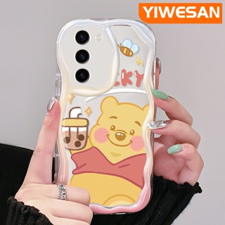 เคสโทรศัพท์มือถือแบบนิ่ม ใส กันกระแทก ลายการ์ตูนหมี สีมาการอง สําหรับ Samsung S23 Plus S23 Ultra