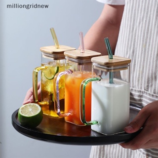 [milliongridnew] แก้วมัก พร้อมฝาปิดไม้ไผ่ สําหรับใส่เครื่องดื่ม เบียร์ กาแฟ น้ําแข็ง WQL