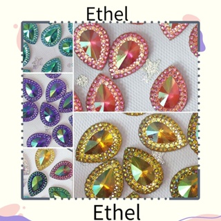 Ethel1 หินคริสตัล พลอยเทียม กลิตเตอร์ ทรงหยดน้ํา แฮนด์เมด หรูหรา ขนาด 13*18 มม. สําหรับตกแต่งเครื่องประดับ 50 ชิ้น