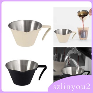 [szlinyou2] แก้วตวงเอสเปรสโซ่ สเตนเลส น้ําหนักเบา พร้อมที่จับ 100 มล. สําหรับห้องครัว