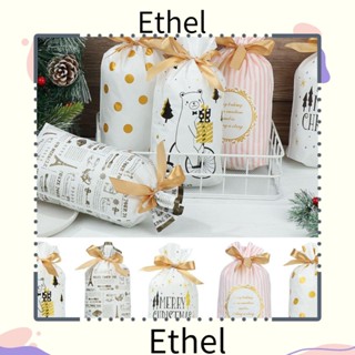 Ethel1 ถุงของขวัญคริสต์มาส พร้อมริบบิ้น สําหรับคุกกี้ บิสกิต 50 ชิ้น