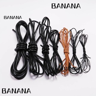 Banana1 สายเชือกหนังวัว ทรงกลม สีพื้น ยาว 2 เมตร สําหรับทําเครื่องประดับ สร้อยคอ สร้อยข้อมือ DIY