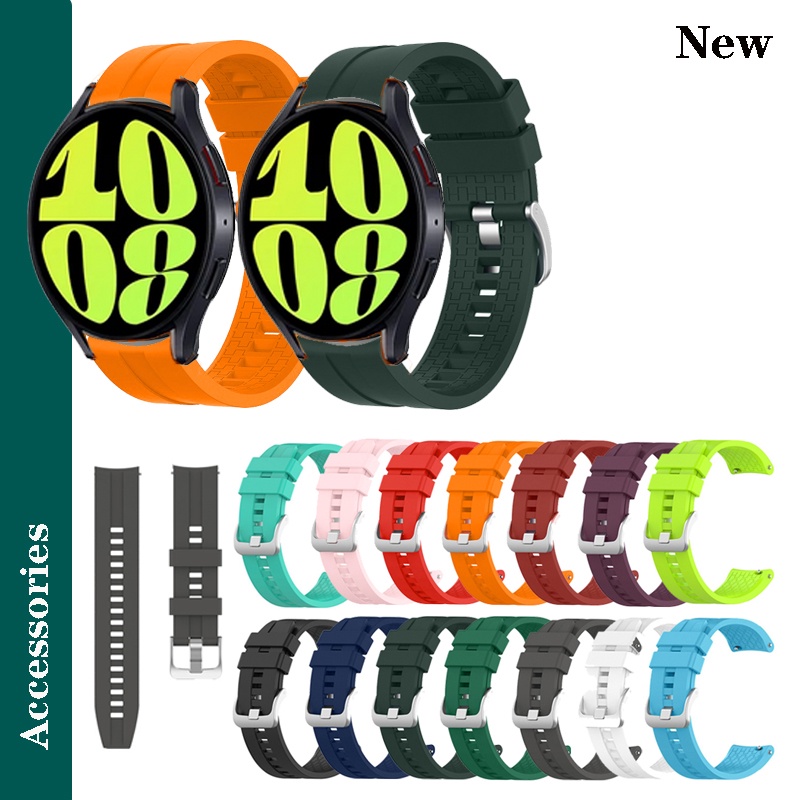 ใหม่ สายคล้องคอซิลิโคน 20 มม. สายรัดข้อมือกีฬา สําหรับ Samsung Galaxy Watch 7 6 40/44 มม. Watch6 Classic 43/47 มม. Watch4/Watch5