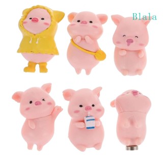 Blala สติกเกอร์แม่เหล็กติดตู้เย็น ลายการ์ตูนหมูน่ารัก 6 ชิ้น