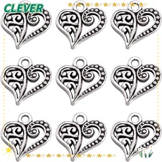 Clever จี้รูปหัวใจ สีบรอนซ์โรสโกลด์ เงิน ทอง เงิน สไตล์โบราณ สําหรับทําเครื่องประดับ งานฝีมือ DIY
