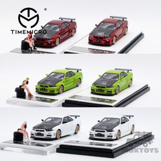 โมเดลรถยนต์ TIME MICRO 1:64 Nissan GTR R34 Limited999 ของเล่นสําหรับเด็ก