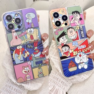 เคสโทรศัพท์มือถือแบบนิ่ม ลายสพันจ์บ็อบ โดเรม่อน สําหรับ Samsung Galaxy A14 A13 A24 A34 A54 S10 Lite A21s A20s M23 M14 M51 M54 M32 M13