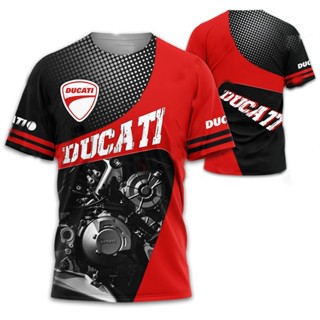 เสื้อยืด พิมพ์ลาย Ducati 3 มิติ ขนาดใหญ่ แฟชั่นสําหรับผู้ชาย