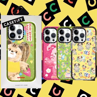 Casetify 【SLOWCOASTER Hi Buddy】เคสโทรศัพท์มือถือ ซิลิโคนนิ่ม TPU ใส กันกระแทก ลายตัวอักษร แต่งกลิตเตอร์ มีลายด้านข้าง สําหรับ iPhone 11 12 13 14 Pro Max