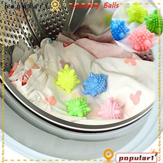 Popular ลูกบอลซักผ้า ใช้ซ้ําได้ น้ํายาปรับผ้านุ่ม ป้องกันลม 6 ชิ้น/ชุด