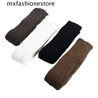 Mxfashione ถุงมือผ้าถัก ยืดหยุ่น ให้ความอบอุ่น สีพื้น สไตล์พังก์ สําหรับผู้หญิง