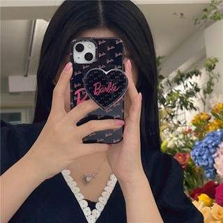 เคสโทรศัพท์มือถือ ซิลิโคน กันกระแทก ลายบาร์บี้ สีดํา สําหรับ Iphone 14 11 12 13 PRO MAX 13ProMax 12 13pro 11 14pro