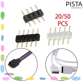 PISTA อะแดปเตอร์ปลั๊กตัวผู้ สีดํา สีขาว สําหรับ Rgb 3528 5050 Smd 4Pin 5Pin 20 50 ชิ้น