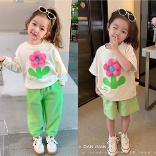 PRETTY BABY🧸พร้อมส่ง🧸ชุดเซ็ทเด็กผู้หญิง เสื้อเเขนยาว+กางเกง ชุดสำหรับเด็กผู้หญิง (868)