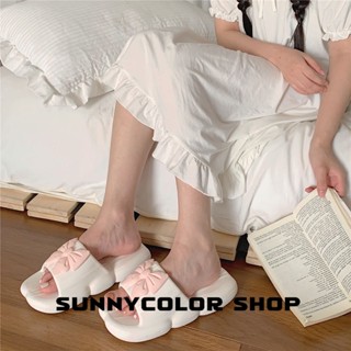 SUNNYCOLOR ร้องเท้า รองเท้าแตะ รองเท้าแฟชั่น สะดวกสบาย สไตล์เกาหลี แฟชั่น ด้านล่างหนา 2023 ใหม่ B91H0JS