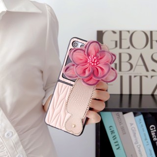 เคสโทรศัพท์มือถือหนัง ฝาพับ กันรอยขีดข่วน พร้อมสายคล้องข้อมือ หรูหรา สําหรับ Samsung Galaxy Z Flip 5 5G