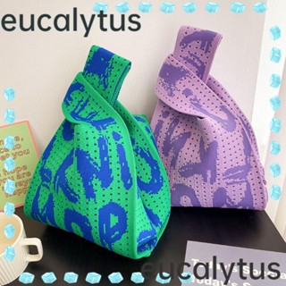 Eucalytus1 กระเป๋าถือ กระเป๋าช้อปปิ้ง ผ้าถัก สําหรับผู้หญิง