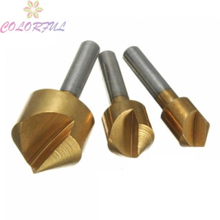 【COLORFUL】Reliable Single Flute Chamfer Countersink Drill Bit Set Perfect for Metalworking