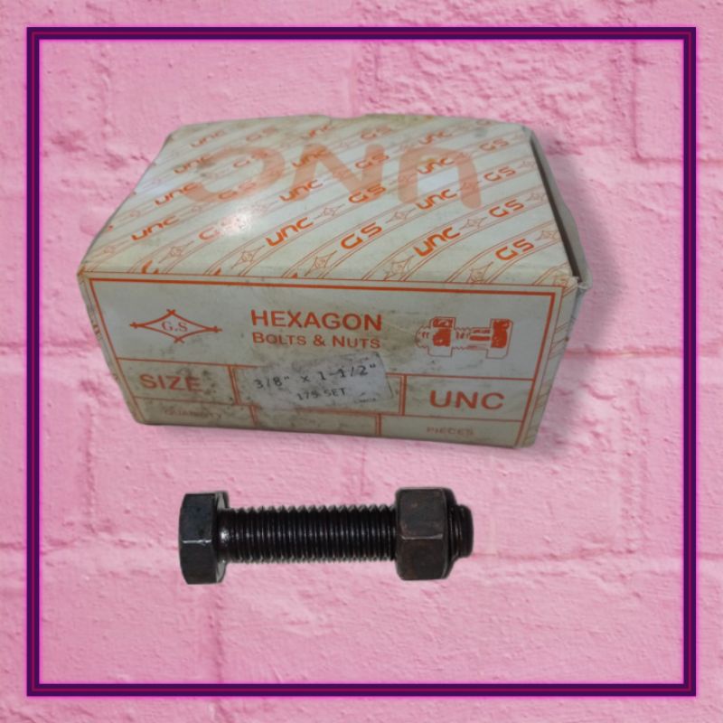 MUNFA_STORE BLACK IRON Bolt Nut KEY 14 NC 3/8X1 1/2 NC 3/8 X 1 1/2