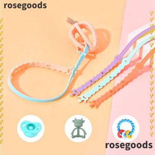 Rosegoods1 สายโซ่ยางกัด ซิลิโคน เกรดอาหาร 20 นิ้ว ทนต่ออุณหภูมิสูง ทําความสะอาดง่าย สําหรับเด็กวัยหัดเดิน