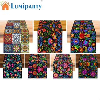 Lumiparty ผ้าปูโต๊ะ ผ้าลินิน ลายแม็กซิกัน เฟียสต้า สําหรับตกแต่งบ้าน ห้องรับประทานอาหาร ห้องครัว (33X180 ซม.)