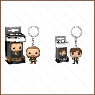 Mg FUNKO POP Star Wars Obi-Wan Kenobi Han Solo พวงกุญแจ จี้ฟิกเกอร์ ของเล่นสําหรับเด็ก