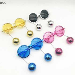 Bak แว่นตาดิสโก้ จี้ลูกบอลกระจก สไตล์เรโทร 70s 80s สําหรับตกแต่งปาร์ตี้