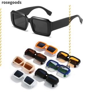 Rosegoods1 แว่นตากันแดด ทรงสี่เหลี่ยมผืนผ้า ป้องกัน UV400 สีแคนดี้ แฟชั่นเรโทร สําหรับผู้หญิง