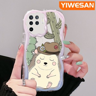 เคสโทรศัพท์มือถือ แบบใส ลายการ์ตูนกระรอกน้อยน่ารัก สีครีม สําหรับ OPPO A94 4G F19 Pro Reno 5F Reno 5 Lite