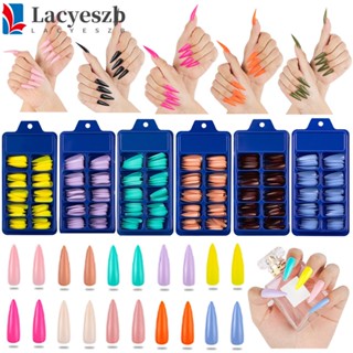 Lacyeszb เล็บปลอมอะคริลิค สีสันสดใส สําหรับตกแต่งเล็บ