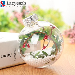 Lacyeszb จี้ลูกบอล PET แบบใส กลวง สําหรับแขวนตกแต่งคริสต์มาส DIY