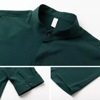 MANSTR ใหม่ เสื้อเชิ้ตแขนห้าส่วน 3 4 ผ้าเรยอน สีขาว ดํา เขียว สไตล์เกาหลี เหมาะกับฤดูร้อน สําหรับผู้ชาย