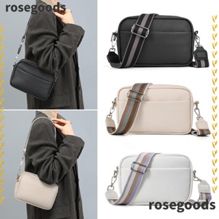 Rosegoods1 กระเป๋าสะพายข้าง คลาสสิก พร้อมซิป สายคล้องกว้าง กระเป๋ากล้อง สําหรับผู้หญิง