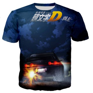 เสื้อยืด พิมพ์ลาย Initial D สไตล์ฮาราจูกุ สตรีท