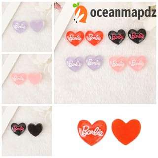 Oceanmapdz แผ่นเรซิน รูปหัวใจ ตัวอักษร ถ้วยน้ํา แฮนด์เมด Diy สําหรับตกแต่งตุ๊กตาบาร์บี้ 10 ชิ้น