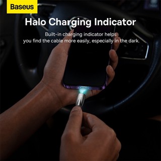 🔥ถูก/แท้🔥Baseus สายชาร์จ LN สายถัก Fast Charging 2.4A มีไฟ LED ส่อง