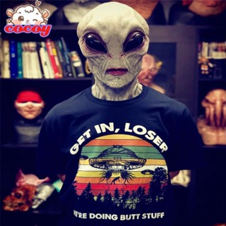 cocoy 【can Cod】 Halloween Alien Mask Headwear Horror Masquerade Ufo Space Props อุปกรณ์เสริม