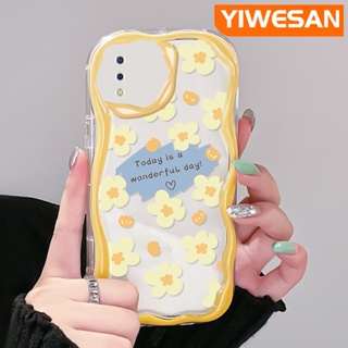 เคสโทรศัพท์มือถือ ซิลิกาเจลใส กันกระแทก ลายดอกไม้ สีครีม สําหรับ VIVO Y93 Y93s Y91 Y91i Y95