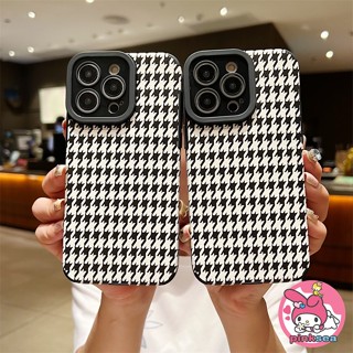 เคสโทรศัพท์มือถือหนัง ซิลิโคนนิ่ม TPU กันกระแทก ลายตารางหมื่นนก แนวตั้ง หรูหรา สําหรับ iPhone 14 13 12 11 Pro Max SE2020 X Xr Xs Max 8 7 Plus