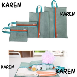 Karen 4 ชิ้น / เซต กระเป๋าเดินทาง กระเป๋าเดินทาง เสื้อผ้า เป็นระเบียบเรียบร้อย กระเป๋าจัดระเบียบ