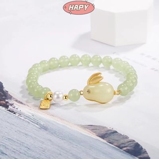 HAPY ใหม่ Hota หยกกระต่ายสร้อยข้อมือผู้หญิงโอนลูกปัด Pearl Fu แบรนด์สตริงของขวัญปีราศีกระต่าย